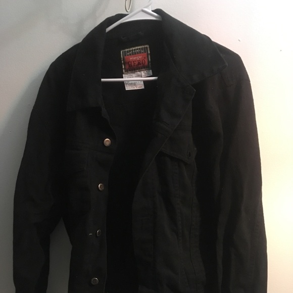 men's wrangler black denim jacket